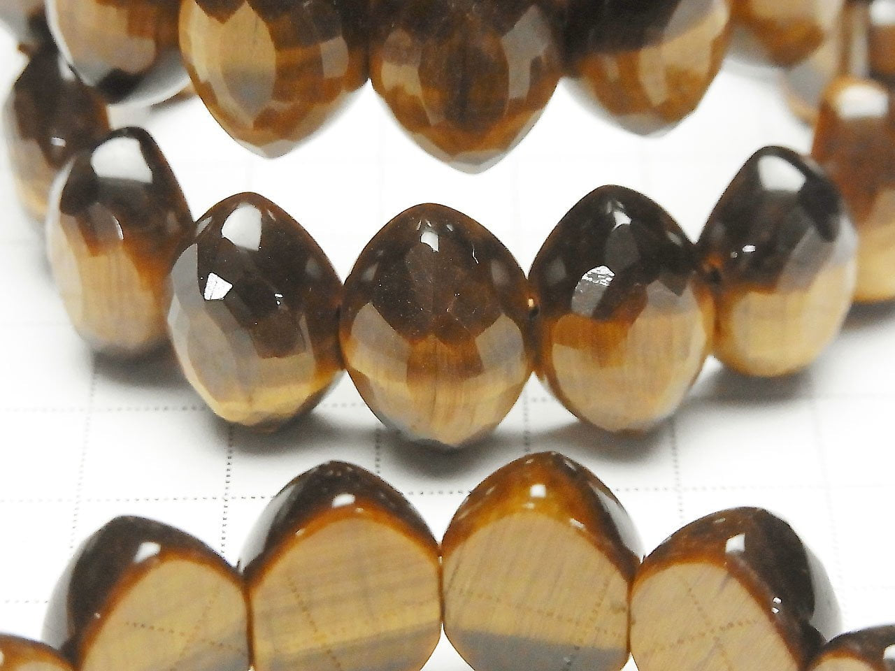 1strand $13.99! Yellow Tiger's Eye AAA - 2 holes Faceted Marquise 19 x 13 x 8 1 strand (Bracelet)