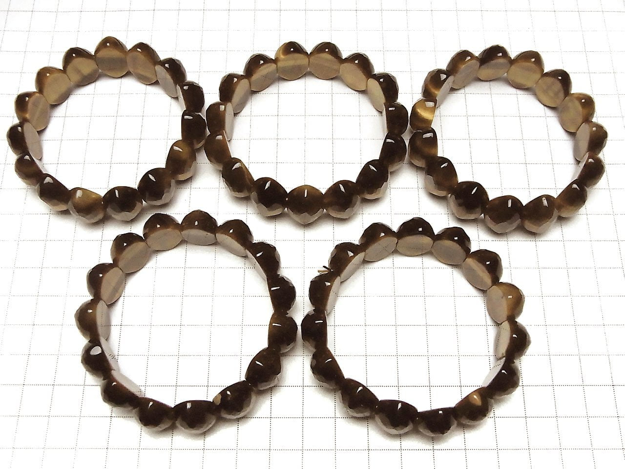 1strand $13.99! Yellow Tiger's Eye AAA - 2 holes Faceted Marquise 19 x 13 x 8 1 strand (Bracelet)