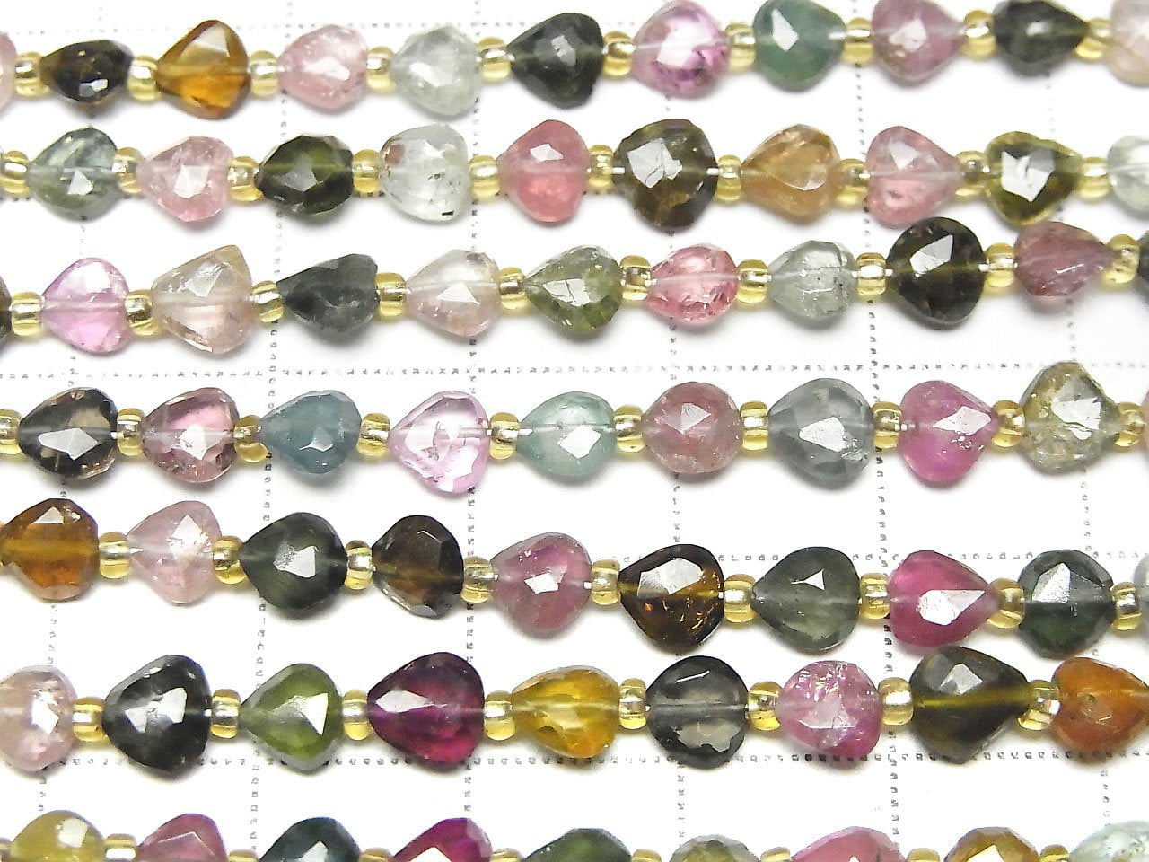 High Quality Multicolor Tourmaline AA++ Vertical Hole Chestnut Shape 1strand beads (aprx.7inch/18cm)