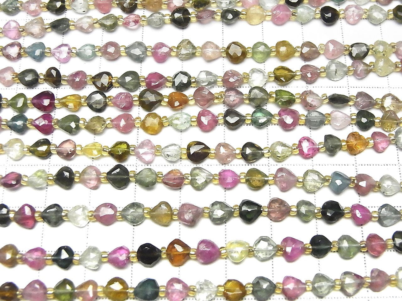 High Quality Multicolor Tourmaline AA++ Vertical Hole Chestnut Shape 1strand beads (aprx.7inch/18cm)