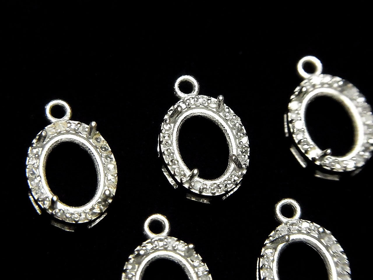 Diamond Pendant Frame, Oval Faceted, 8x6mm, Silver 925, 1pc