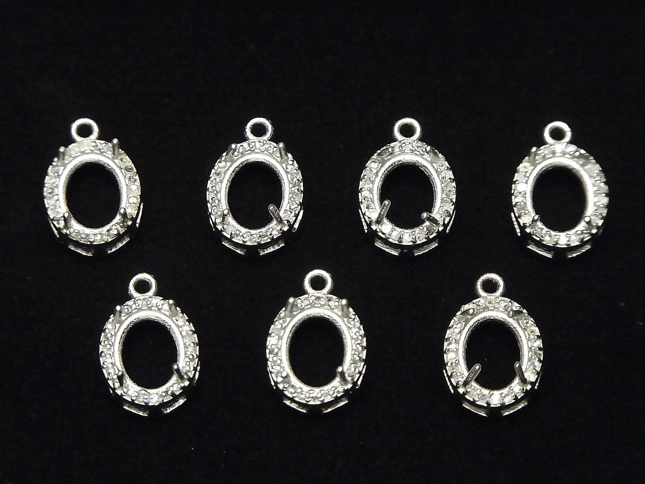Diamond Pendant Frame, Oval Faceted, 8x6mm, Silver 925, 1pc