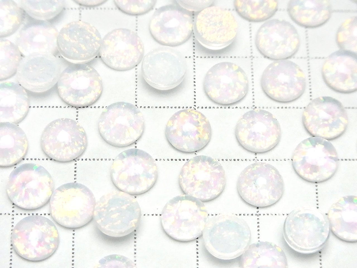 京都蛋白石 x 水晶石英 AAA 級圓形蛋面素面 8x8mm 2顆