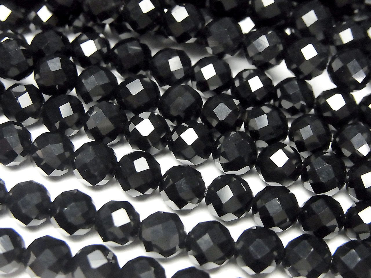 Onyx rond 64 facettes 6mm 1 fil de perles (env. 36cm/15inch) Haute Qualité !