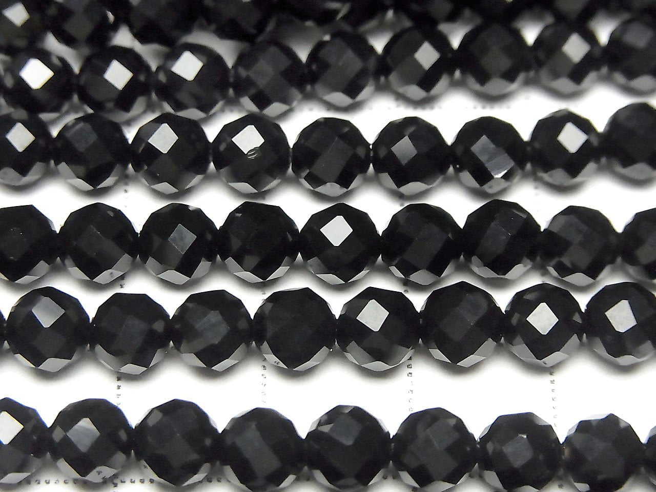 Onyx rond 64 facettes 6mm 1 fil de perles (env. 36cm/15inch) Haute Qualité !