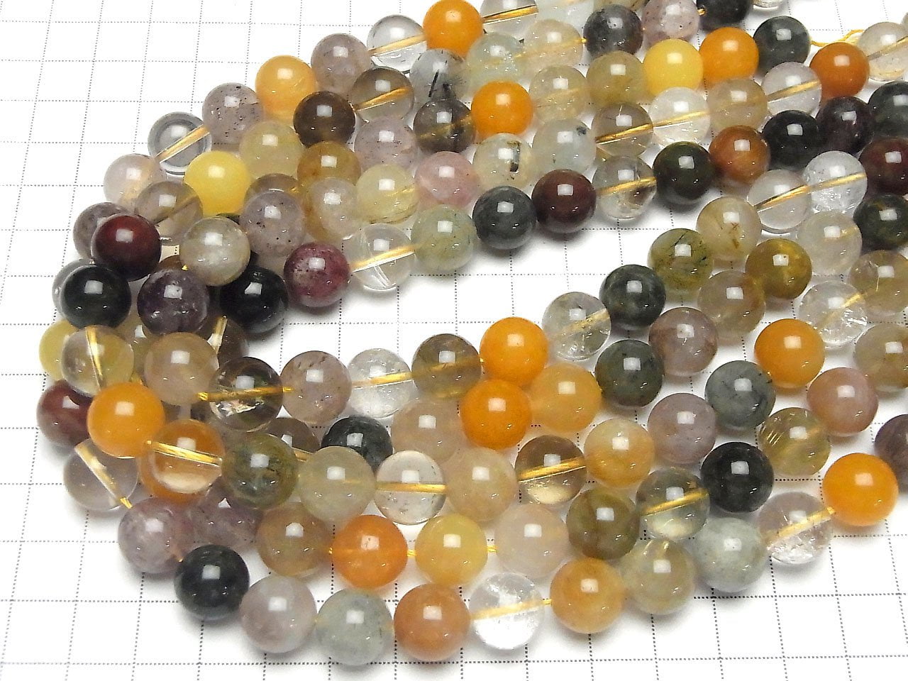 Multicolor Rutilquarz AA+ Rund 12mm 1 Strang Perlen (ca. 15 Zoll/37 cm)