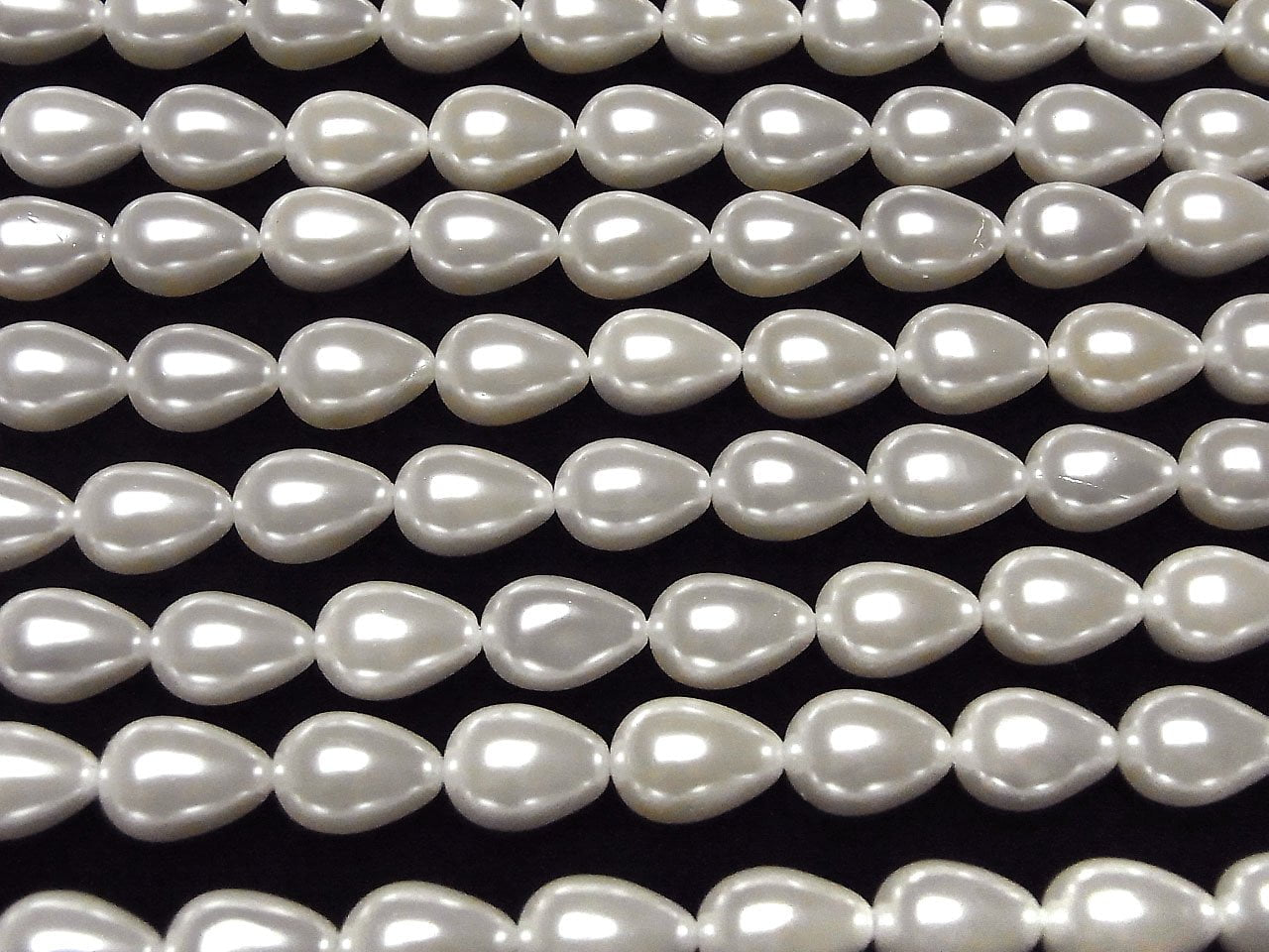 Shell Pearl White Drop 14x10x10mm 1strand beads (aprx.15inch/37cm)
