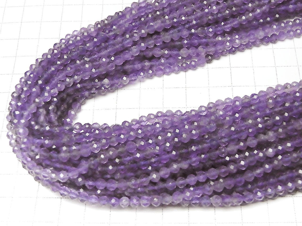 Amethyst AAA- Faceted Round 4mm 1strand beads (aprx.15inch/37cm)High Quality!