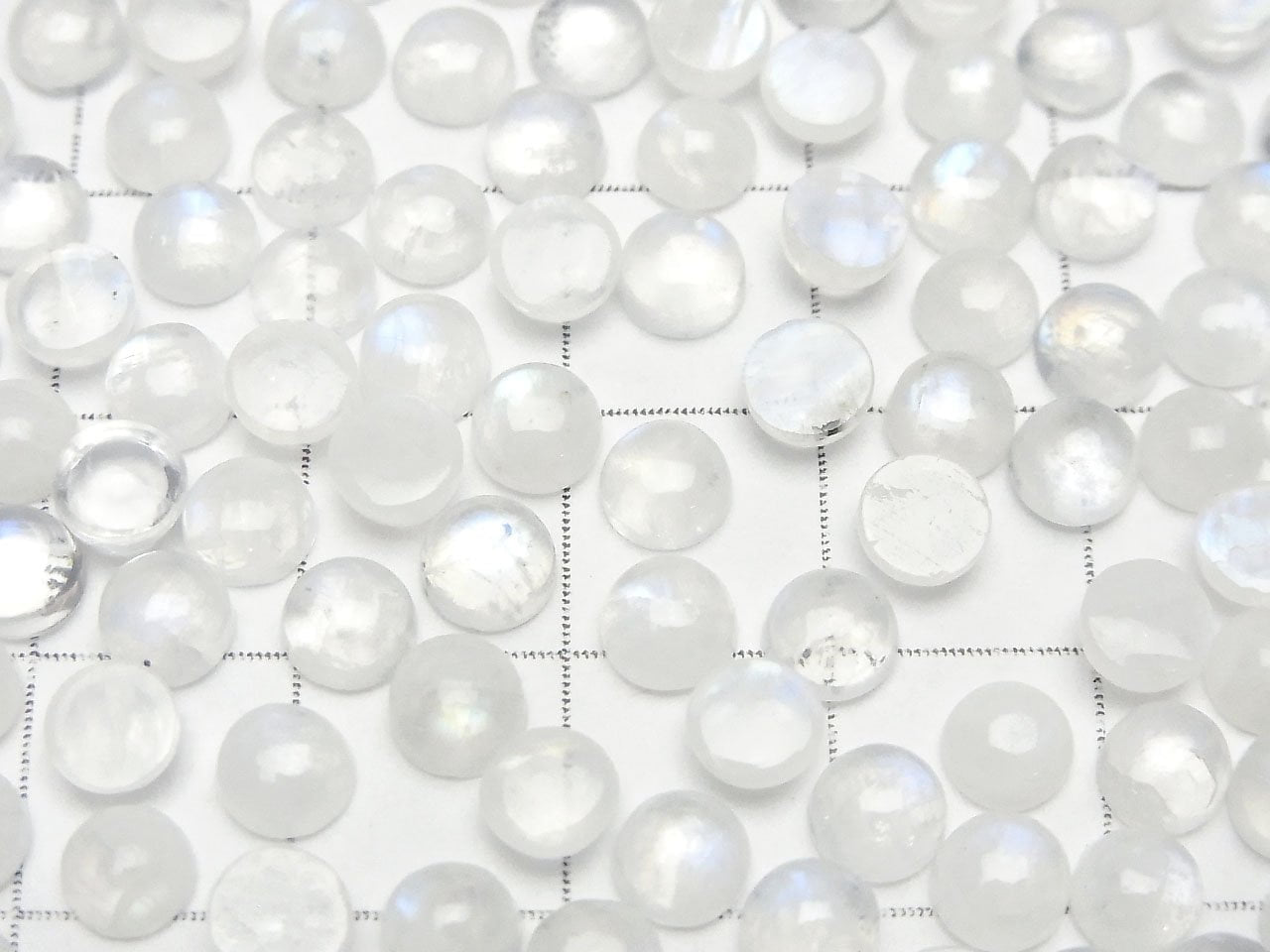 Rainbow Moonstone AA Round Cabochon 5x5mm 10pcs