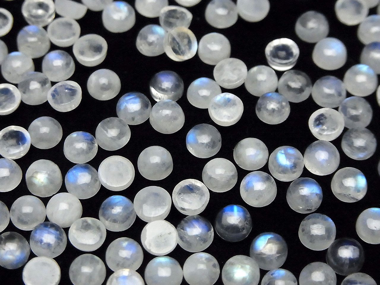 Rainbow Moonstone AA Round Cabochon 5x5mm 10pcs