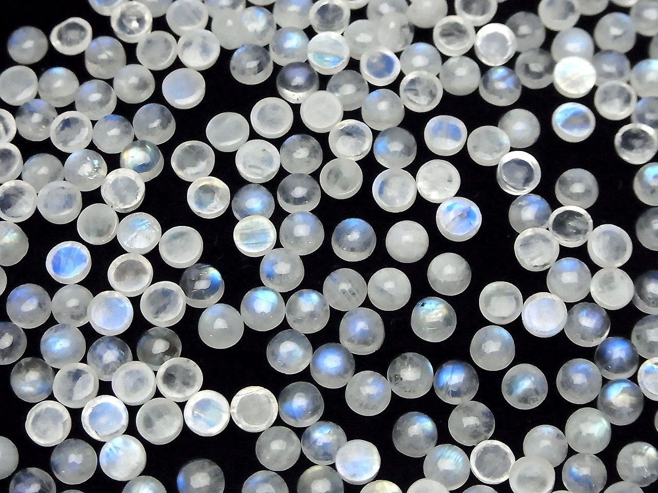 Rainbow Moonstone AA Round Cabochon 5x5mm 10pcs