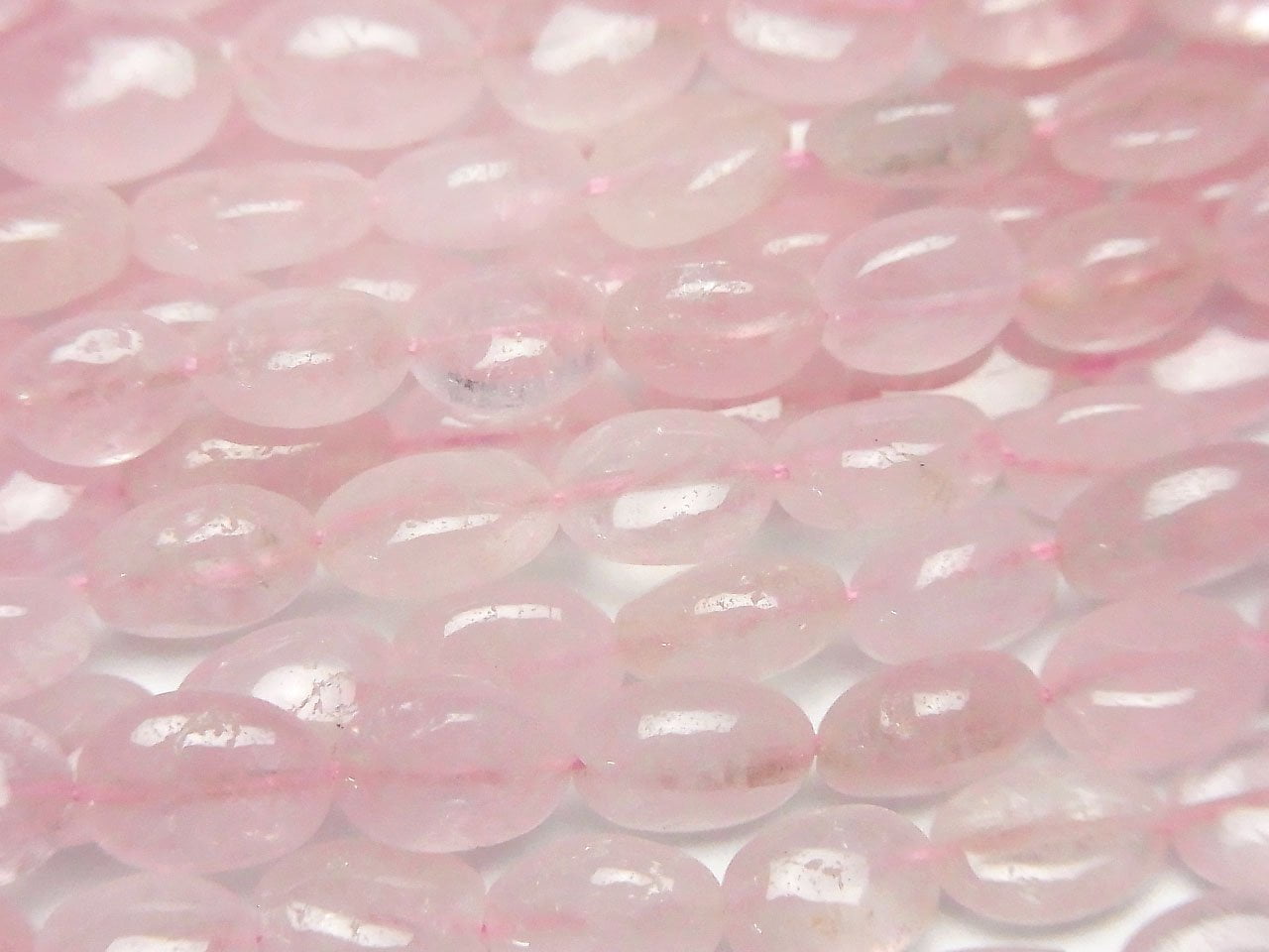 High Quality Morganite AA++ Oval half or 1strand beads (aprx.17inch/42cm)