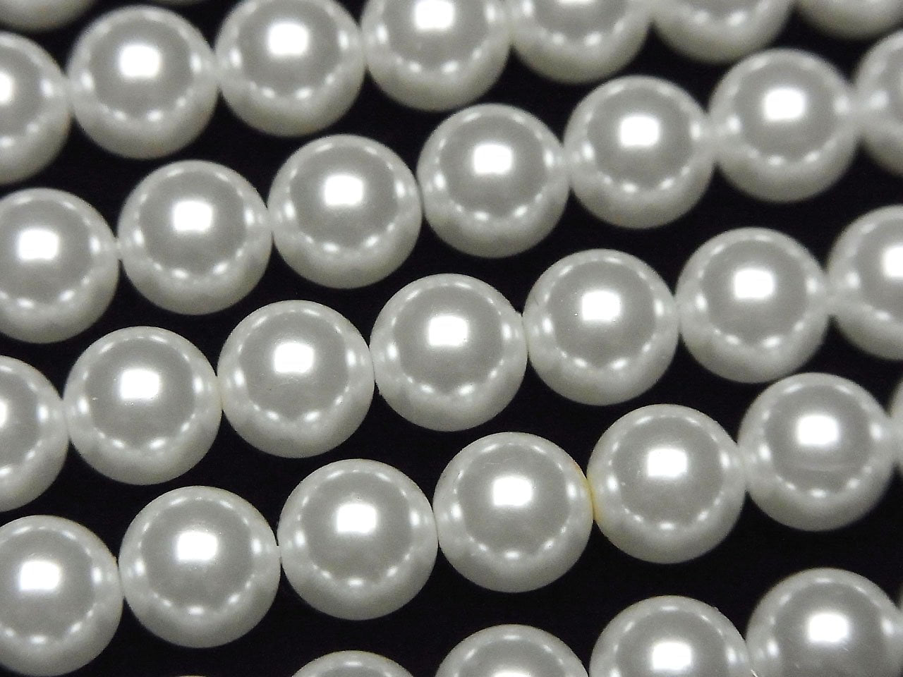 Glass Pearl Round 8mm [White] 1strand beads (approx. 15 inches/37 cm)