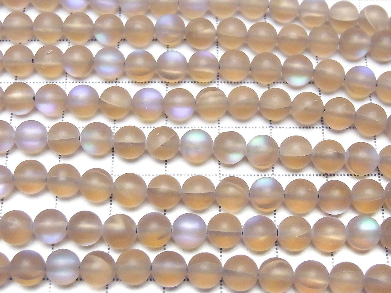 Frost Brown Luna Flash Round 6mm 1strand beads (aprx.15inch/37cm)
