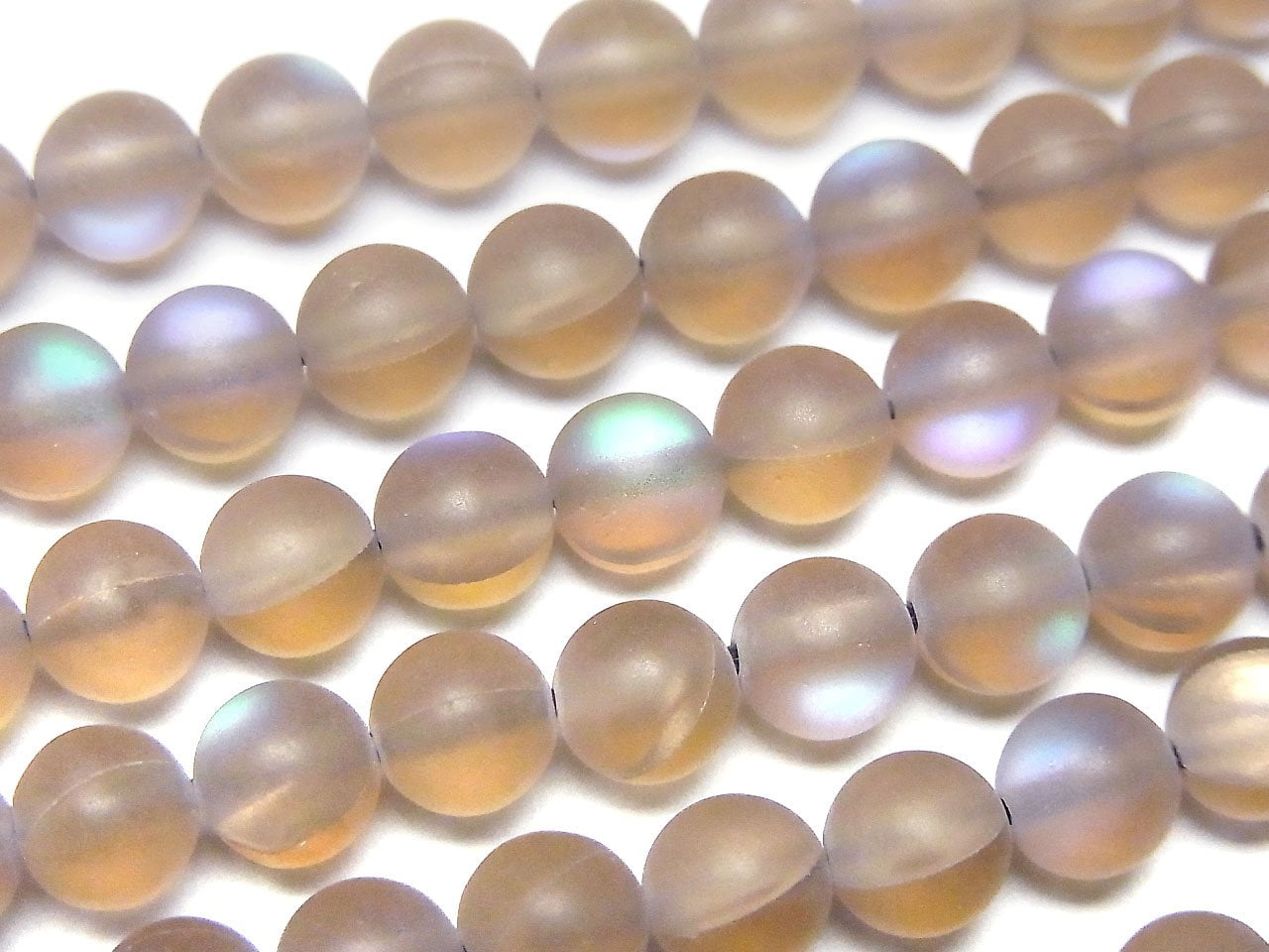 Frost Brown Luna Flash Round 6mm 1strand beads (aprx.15inch/37cm)