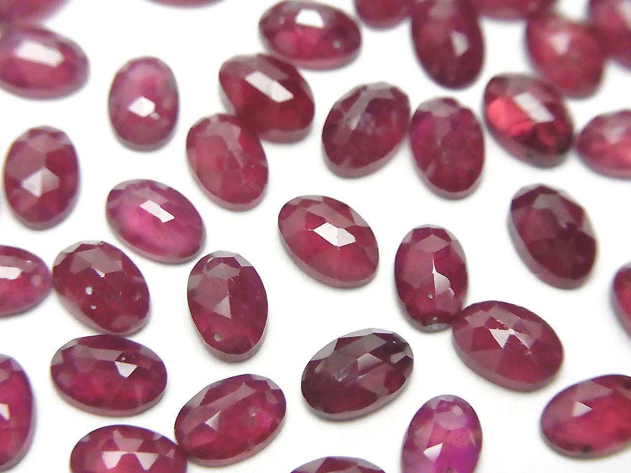 高品質紅寶石 AAA 橢圓玫瑰式切割 6x4mm 2顆