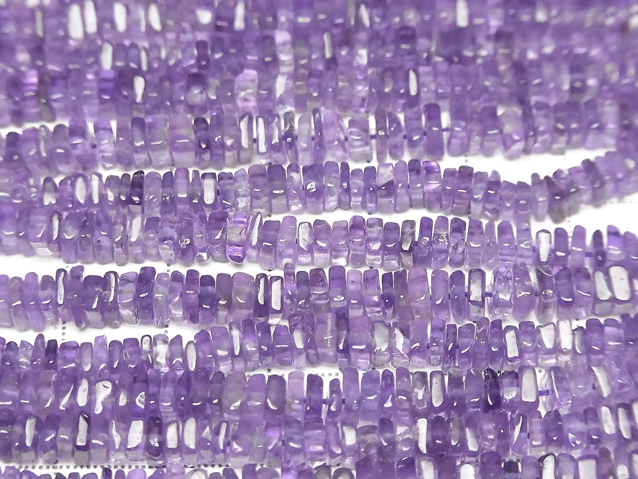 紫水晶 AA++ 方形扁珠 (碟形) 半串或一串 (約15英吋/38公分)