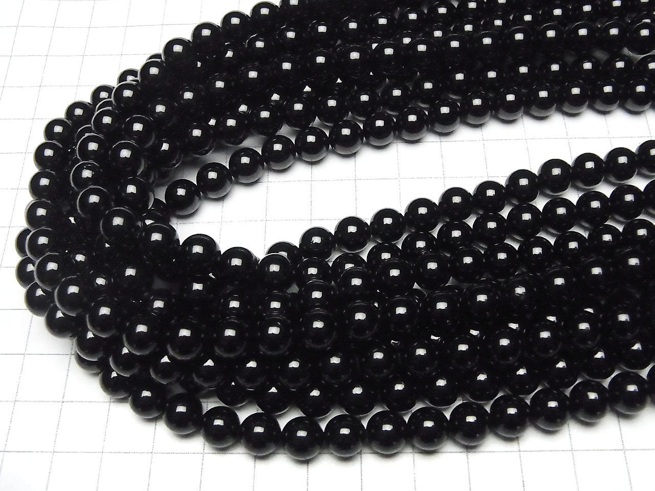 Black Tourmaline AAA Round 8mm half or 1strand beads (approx. 15 inches/38 cm)