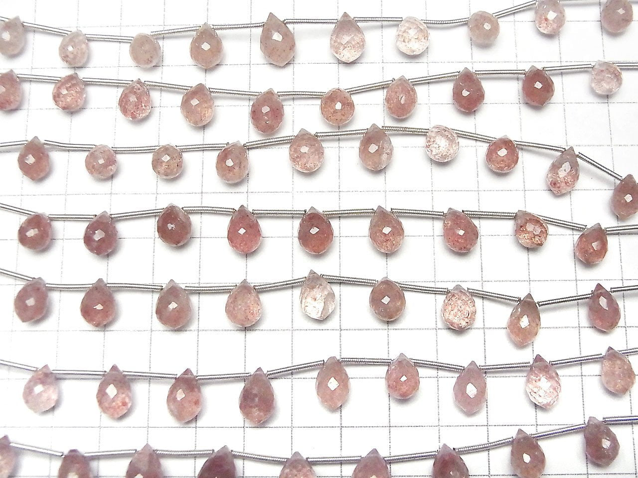High Quality Pink Epidote AA++ Marquise Rice Faceted Briolette 1 strand (8 pcs)
