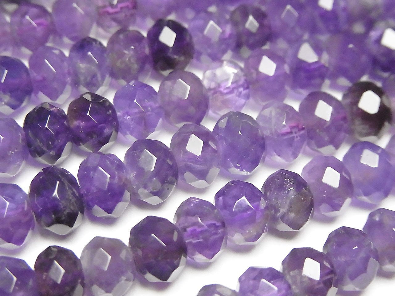 紫水晶 AA 刻面鈕扣算珠 8x8x5毫米 半串或一串珠子 (約15英吋/38公分)
