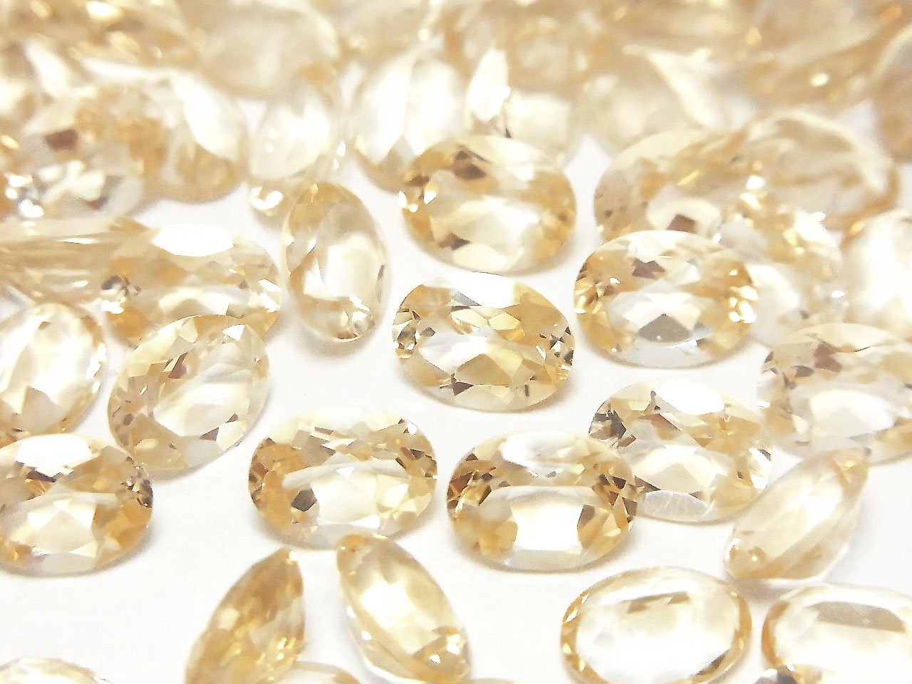 高品質黃水晶 AAA 未鑽孔橢圓形刻面 8x6x4mm 5顆