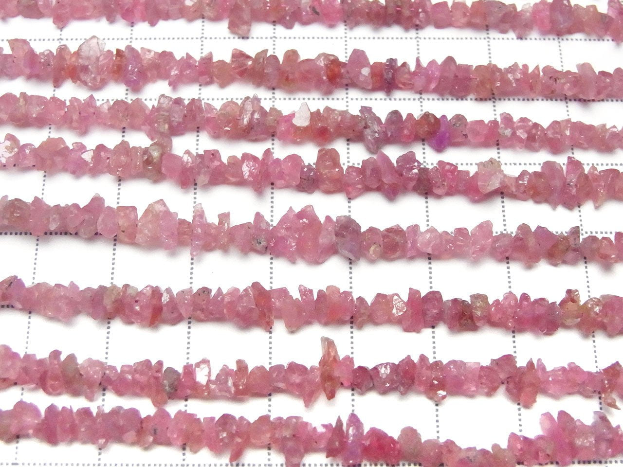粉色尖晶石AA++碎石（小塊）1串珠子（約6英吋/16公分）