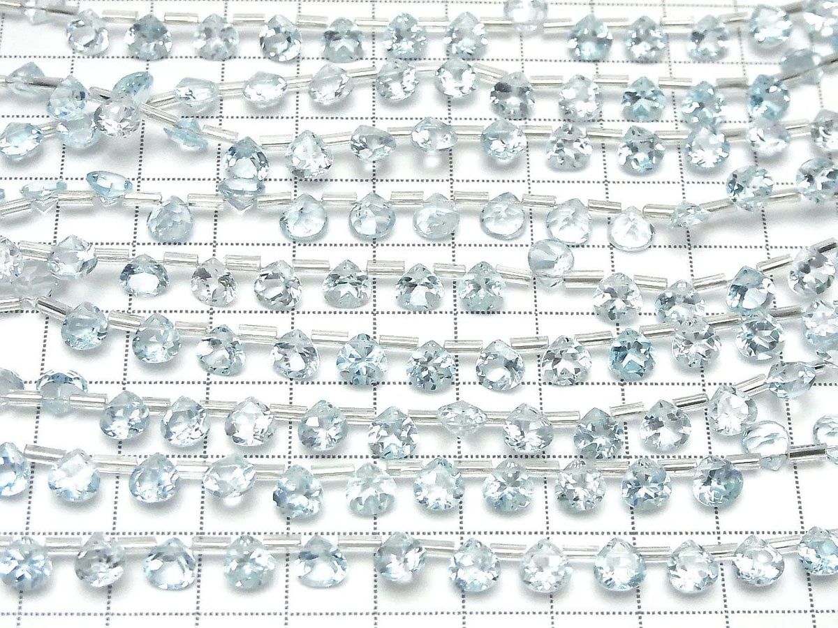 Hochwertiger himmelblauer Topas AAA Kastanienform facettiert 6x6mm halbe oder 1 Strang Perlen (18 Stück)