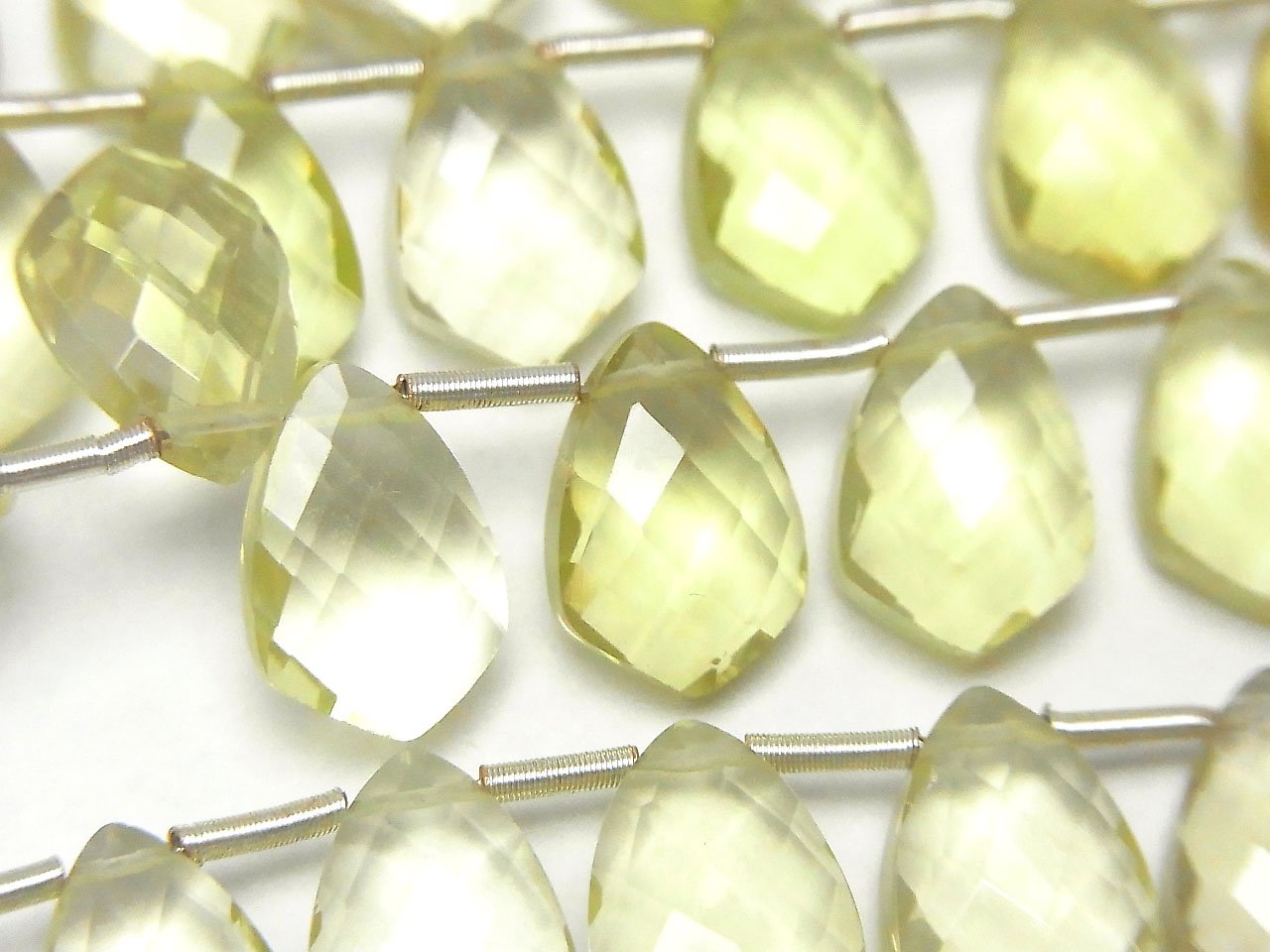 高品質檸檬石英 AAA 變形刻面馬眼形 12x8mm 半串或 1 串珠（18 顆）