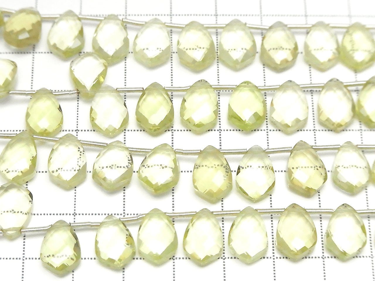高品質檸檬石英 AAA 變形刻面馬眼形 12x8mm 半串或 1 串珠（18 顆）