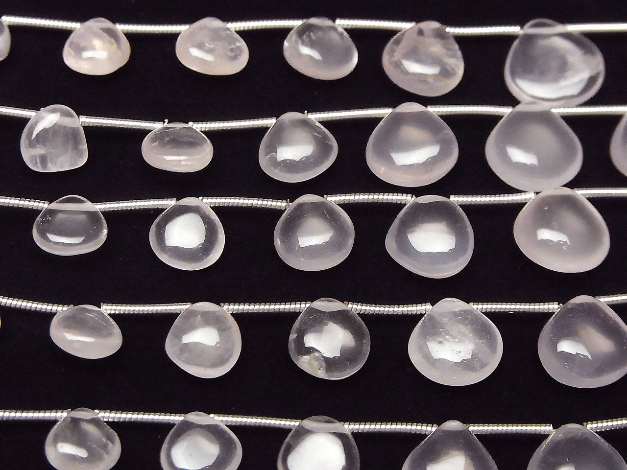 Quartz Rose Haute Qualité AAA - Châtaigne (Lisse) 1 fil de perles (13pcs)