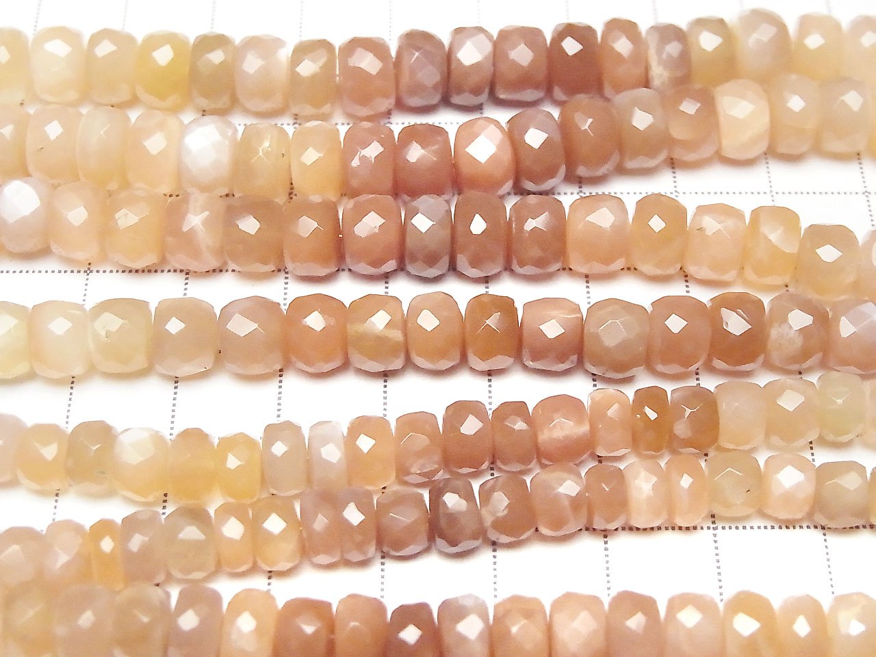 Pierre de lune orange de haute qualité AAA - AAA- Bouton facetté Rondelle Dégradé de couleur demi ou 1 brin de perles (env. 7 pouces / 18 cm)