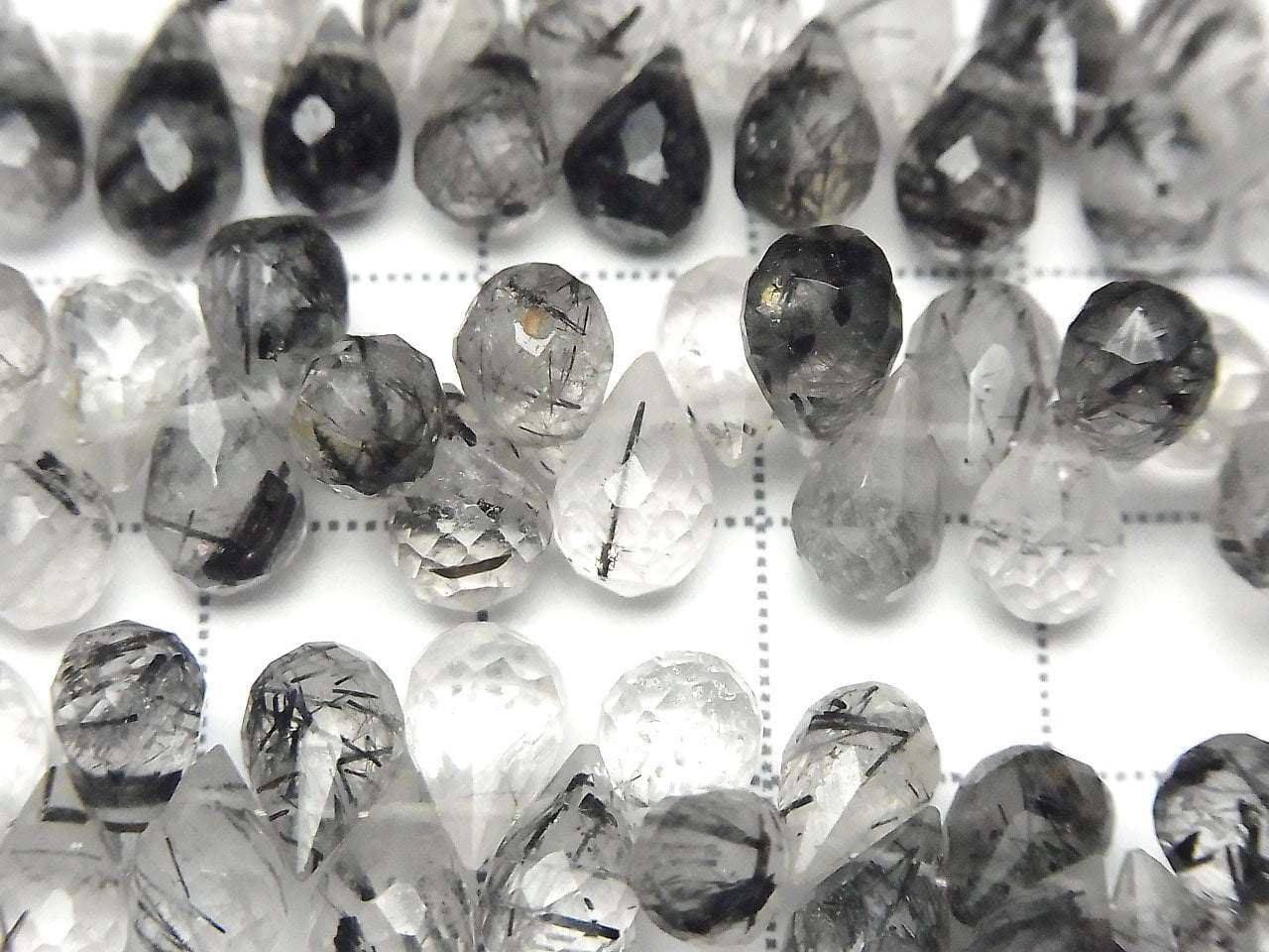 High Quality Tourmaline Quartz AAA- Drop Faceted Briolette 1strand beads (aprx.7inch/18cm)