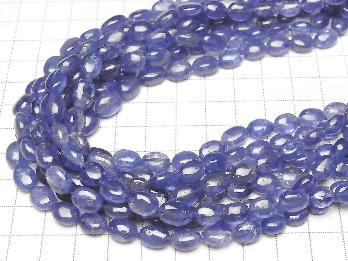Perles un fil Tanzanite AAA Ovale de haute qualité (environ 15 pouces/36 cm)