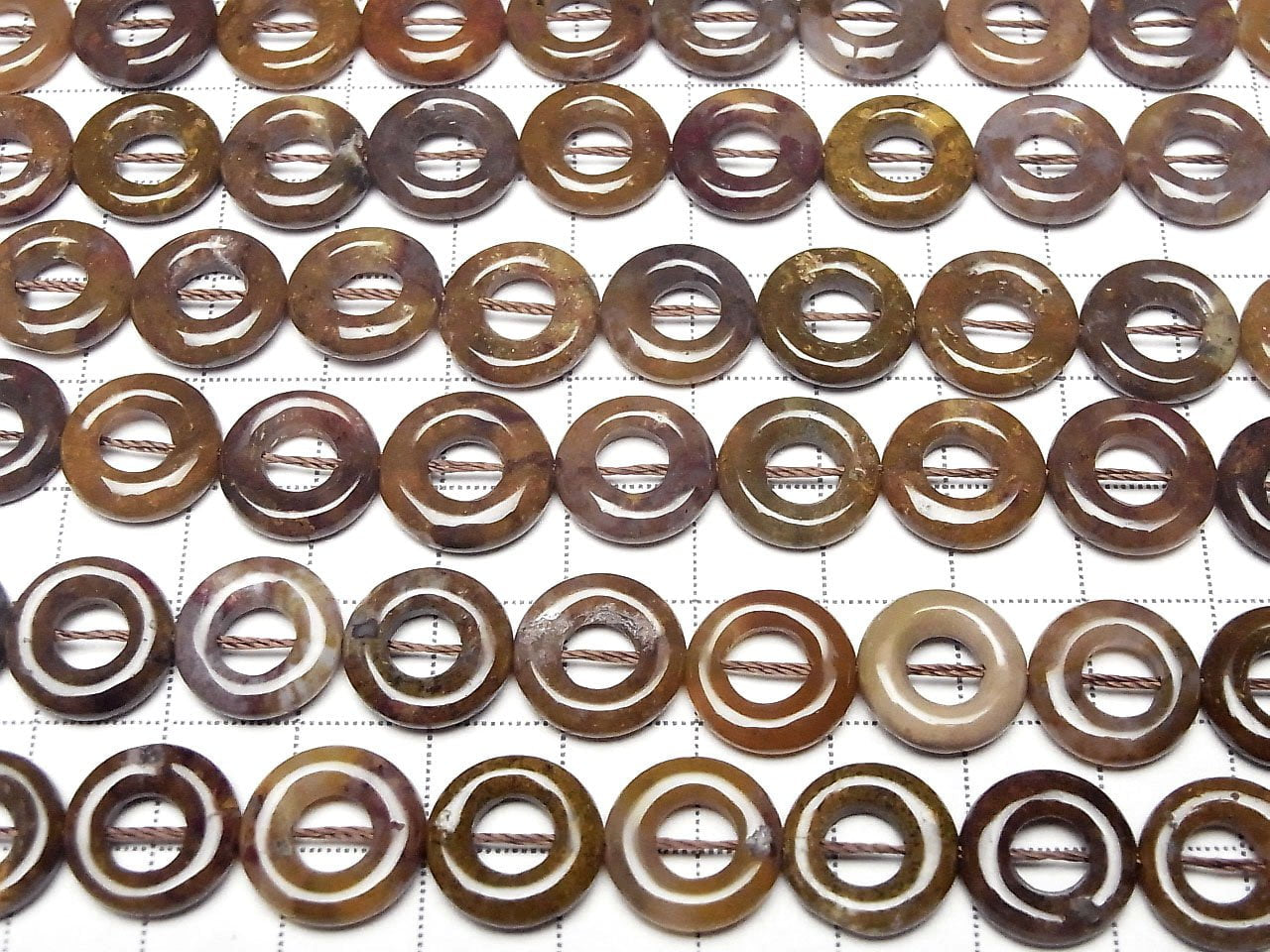 Pietersite Coin (Donut) 13 x 13 x 3 half or 1strand beads (aprx.15 inch / 38 cm)