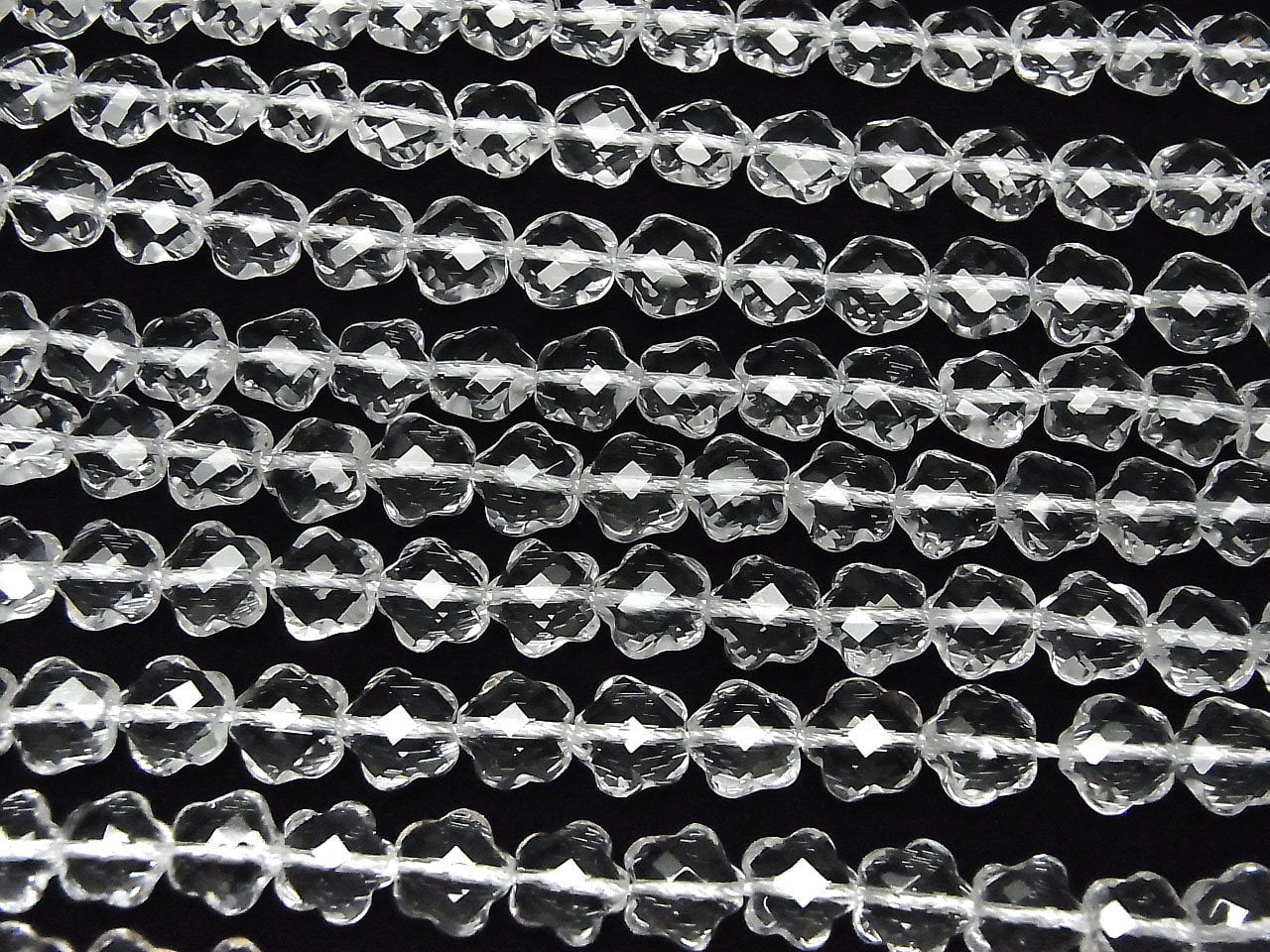 Haute Qualité ! Quartz Cristal AAA Forme Fleur 8x8x5mm perles à l'unité ou en 1 rang (env. 15inch / 38cm)
