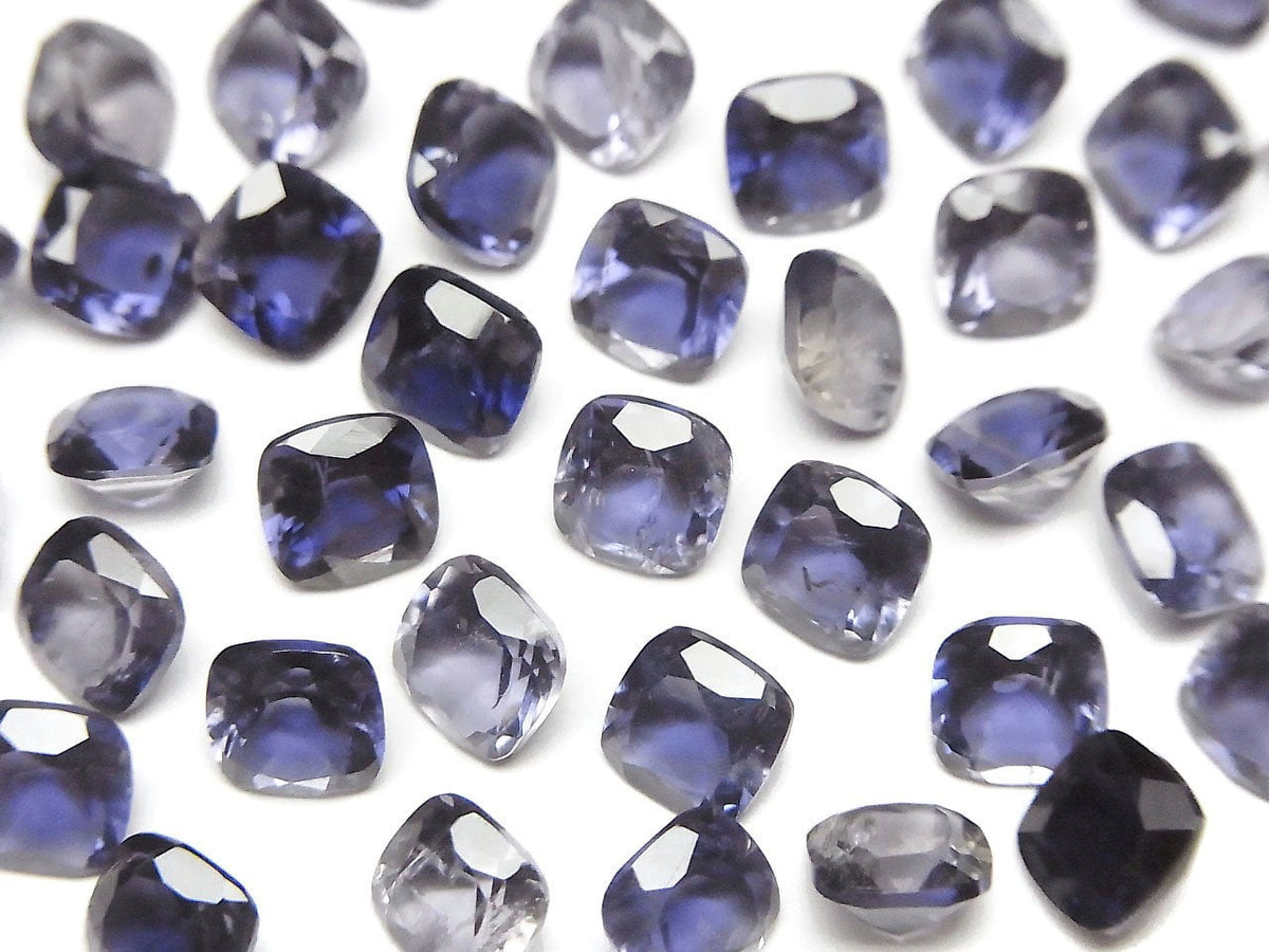 Iolite de haute qualité AAA Pierre lâche facettée carrée 6x6mm 3pcs