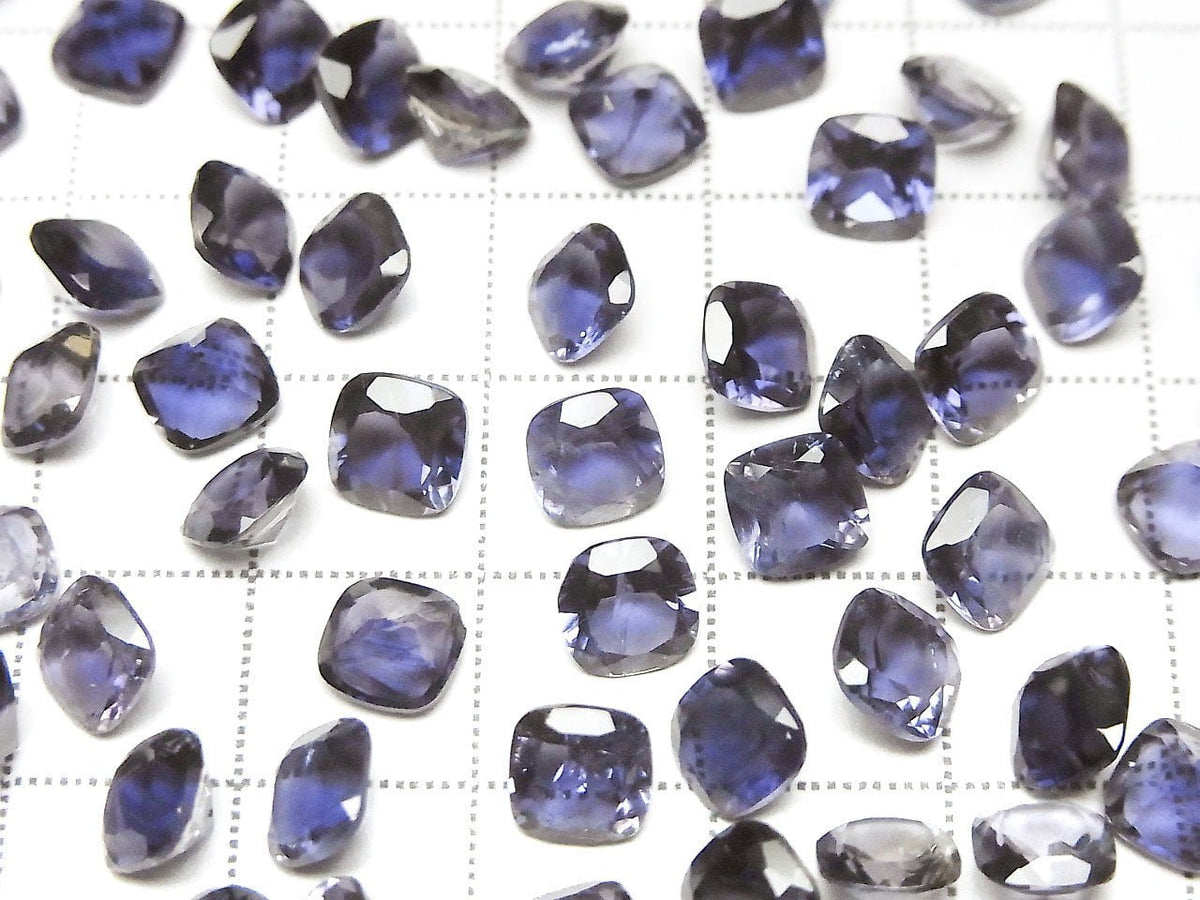 Iolite de haute qualité AAA Pierre lâche facettée carrée 6x6mm 3pcs