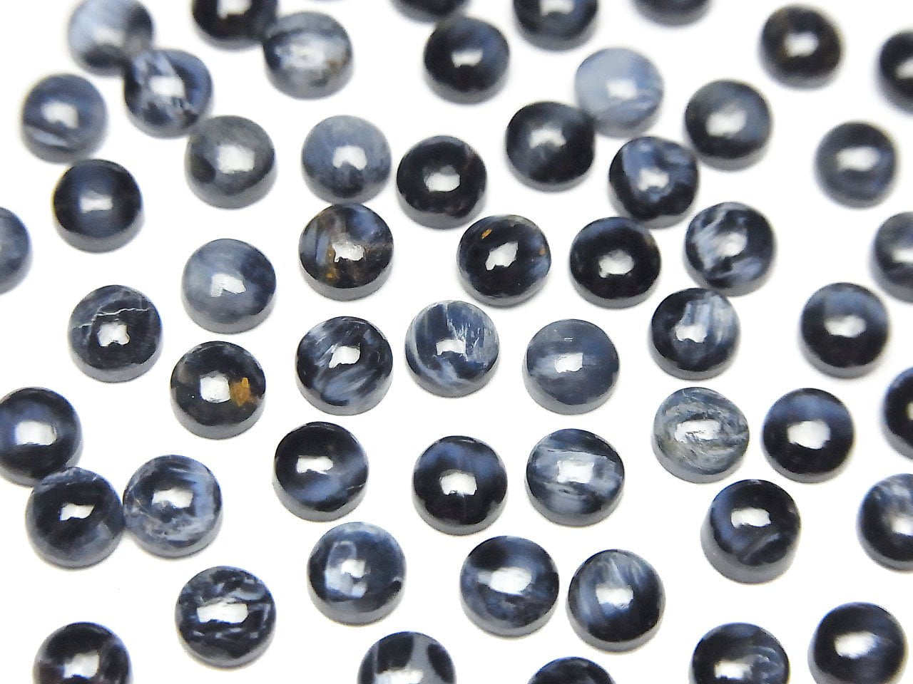Blue Pietersite AAA- Round Cabochon 4x4mm 10pcs