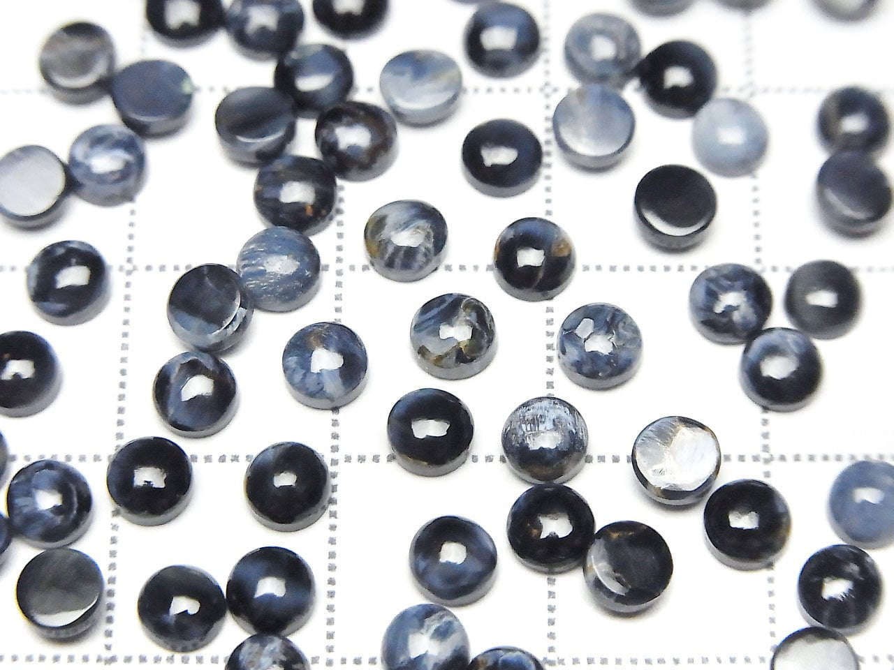 Blue Pietersite AAA- Round Cabochon 4x4mm 10pcs
