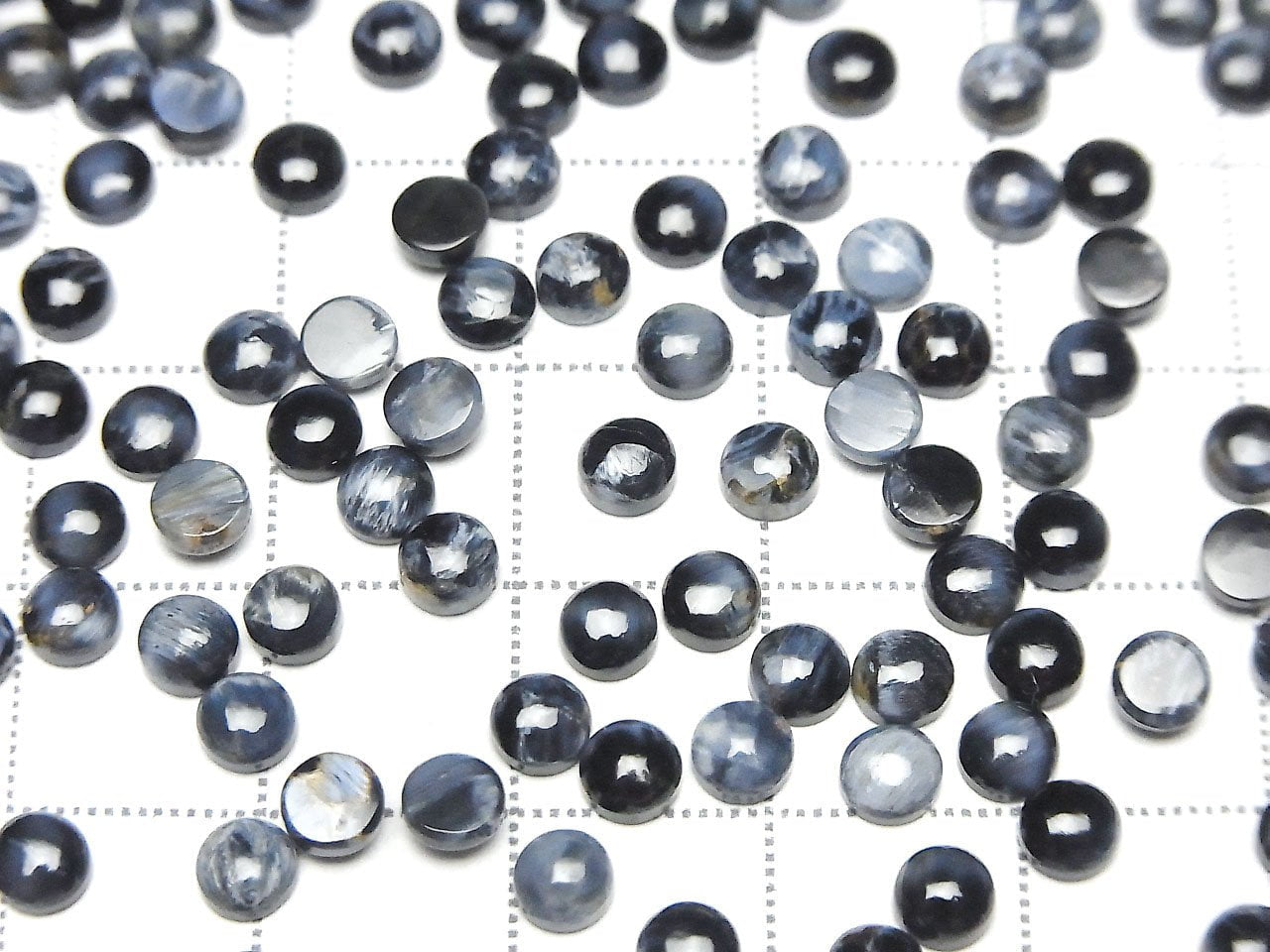 Blue Pietersite AAA- Round Cabochon 4x4mm 10pcs