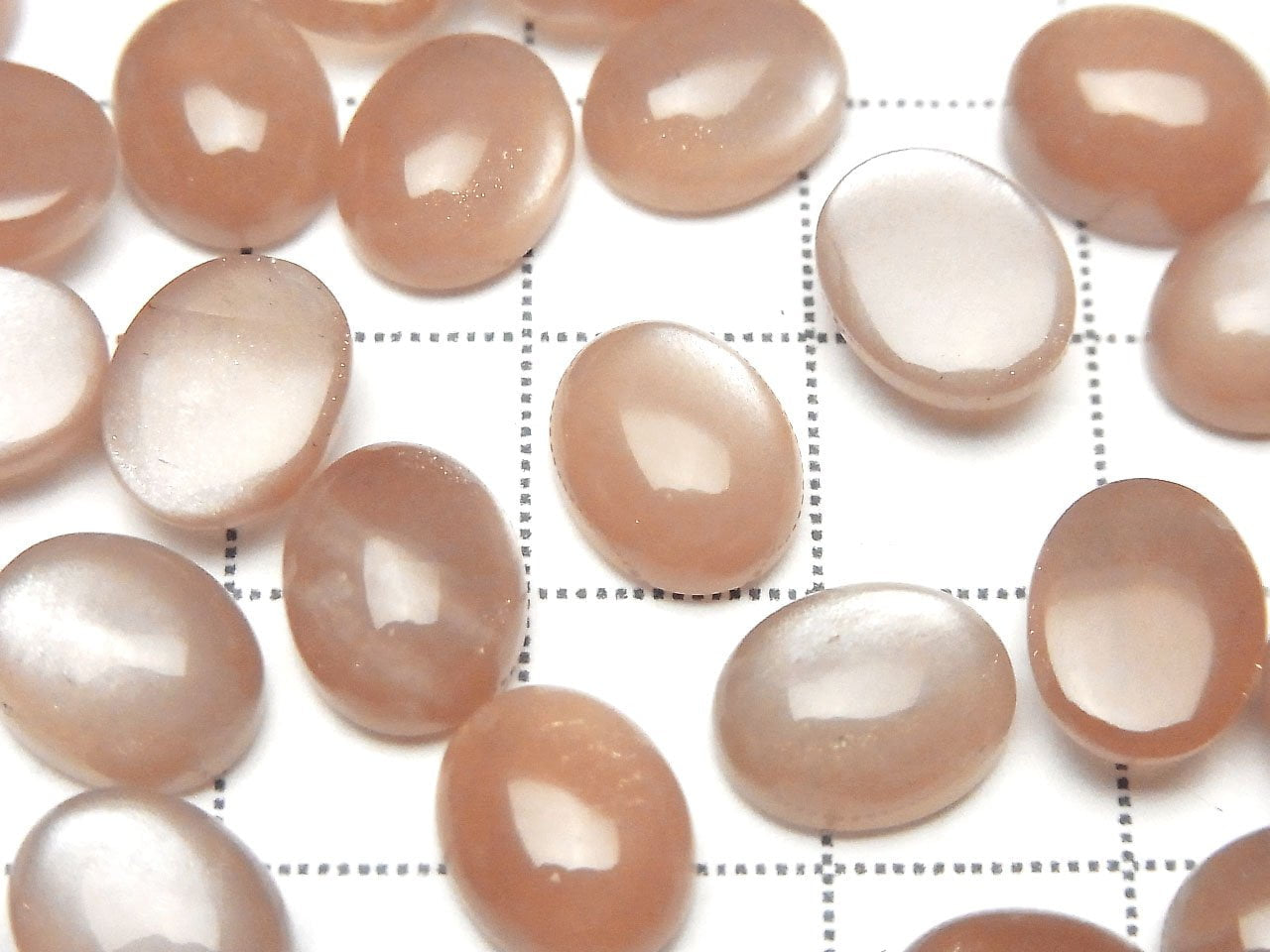 Pfirsich-Moonstone AA++ Ovale Cabochon 10x8mm 4Stk