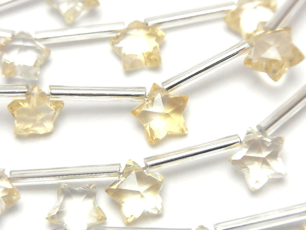 Citrine AAA de haute qualité - Étoile à facettes 8x8mm 1 fil perles (8pcs)