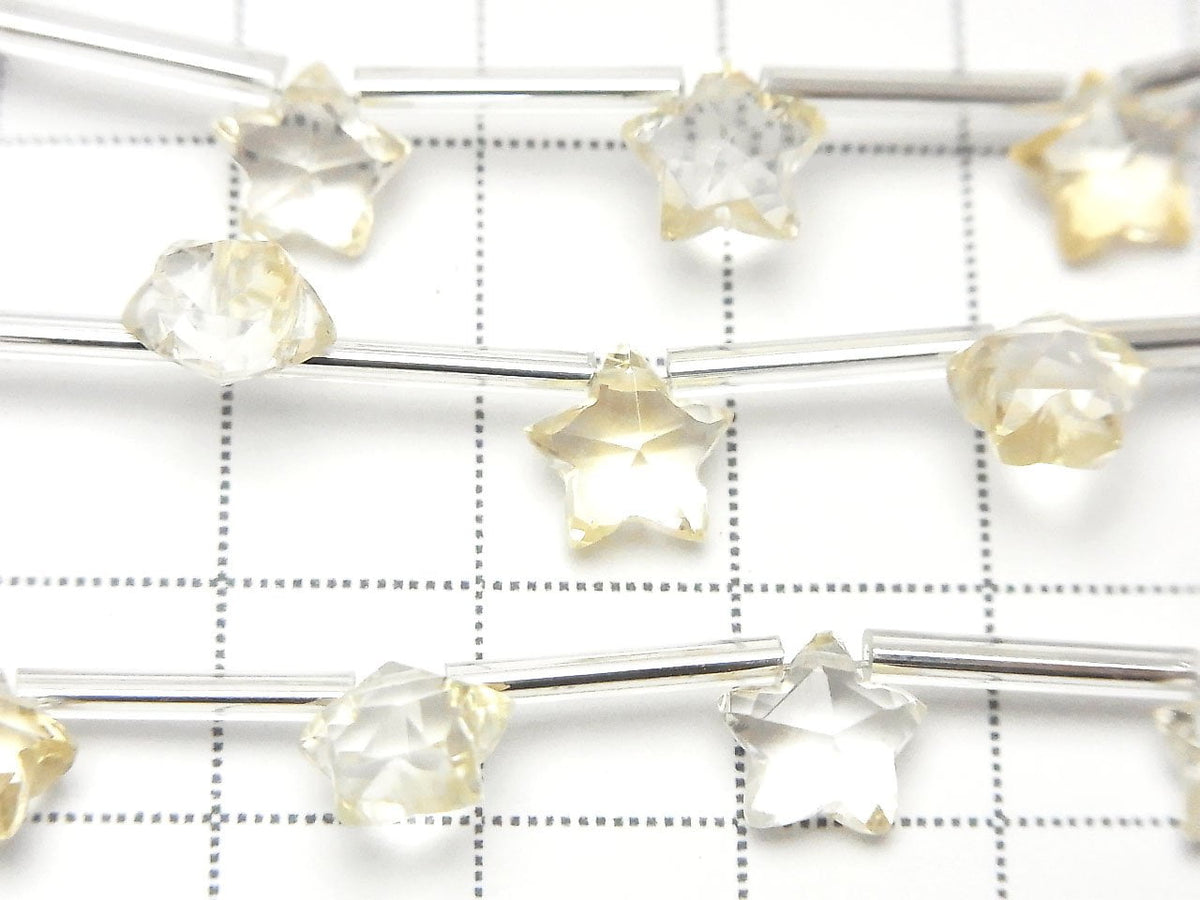 Citrine AAA de haute qualité - Étoile à facettes 8x8mm 1 fil perles (8pcs)