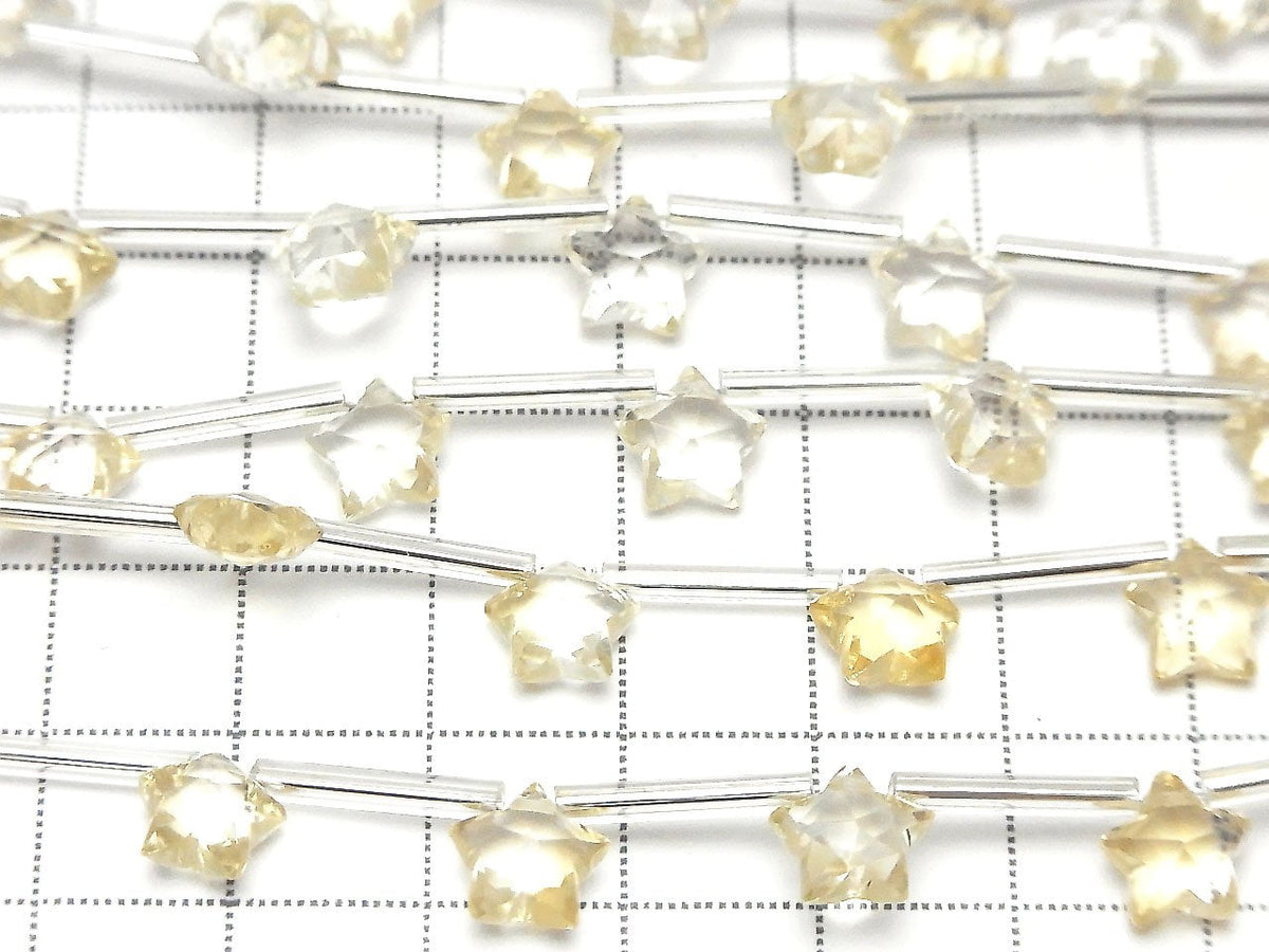 Citrine AAA de haute qualité - Étoile à facettes 8x8mm 1 fil perles (8pcs)