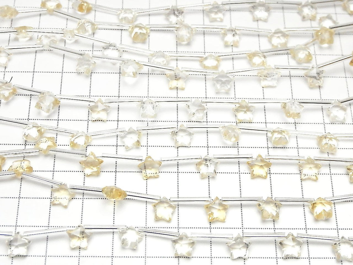 Citrine AAA de haute qualité - Étoile à facettes 8x8mm 1 fil perles (8pcs)