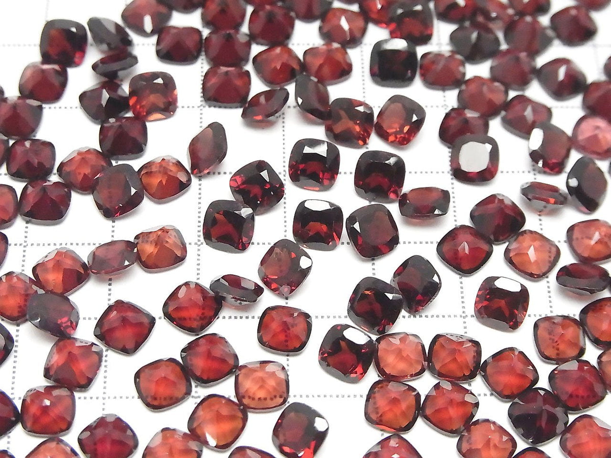 Hochwertig! Mosambik Granat AAA lose Steine quadratisch facettiert 6x6mm 5 Stück