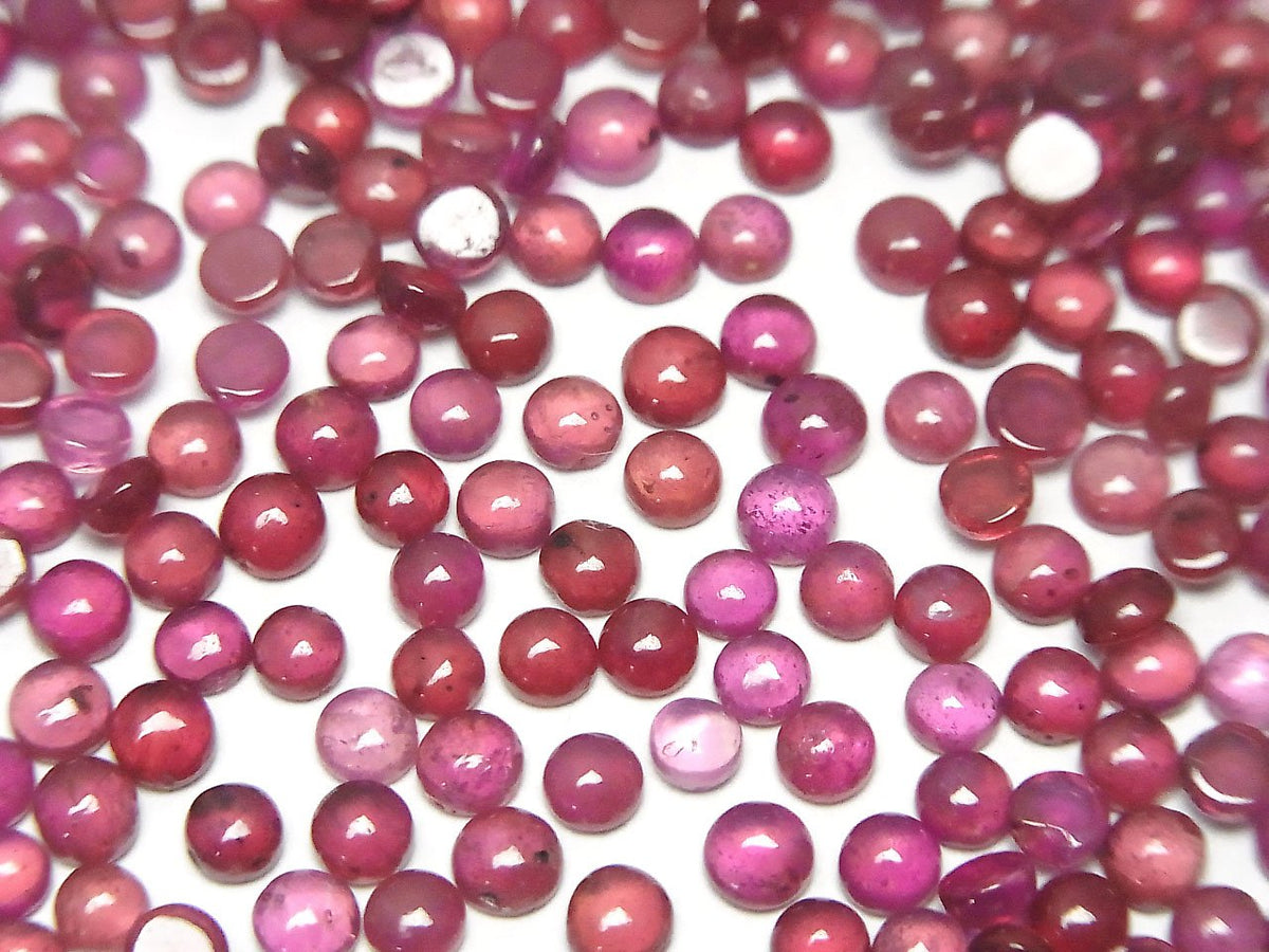 Hochwertiger Rubin AA++ Rund Cabochon 3x3mm 10 Stück