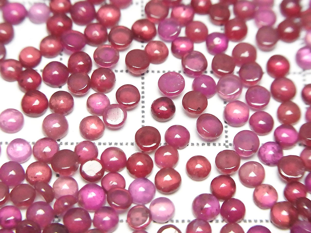 Hochwertiger Rubin AA++ Rund Cabochon 3x3mm 10 Stück