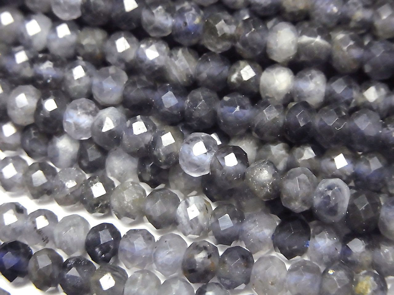 Hochwertig! Iolith AA Facettierte Knopf-Rondelle 5x5x3.5mm 1Strang Perlen (ca. 15 Zoll/37 cm)