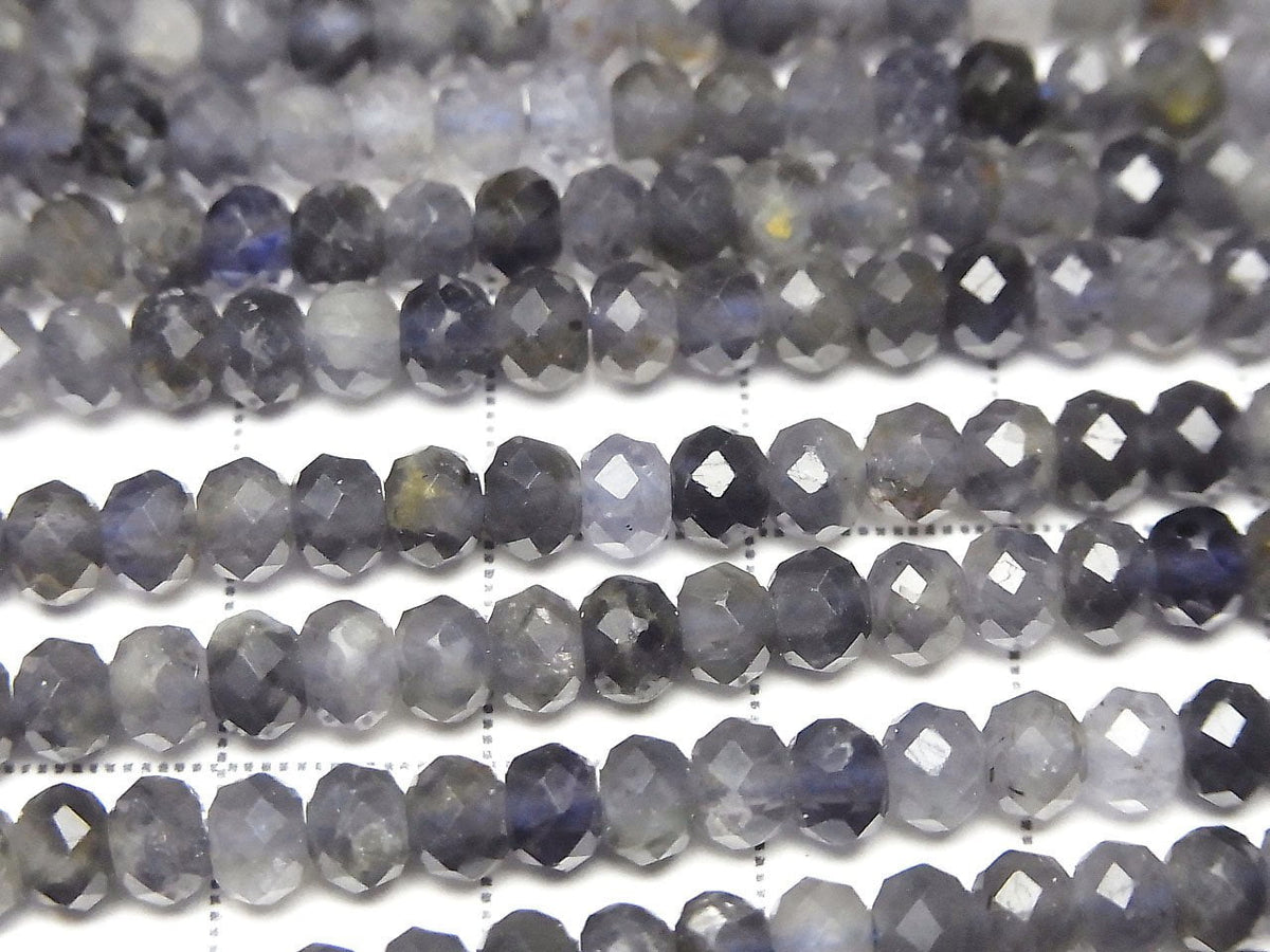 Hochwertig! Iolith AA Facettierte Knopf-Rondelle 5x5x3.5mm 1Strang Perlen (ca. 15 Zoll/37 cm)